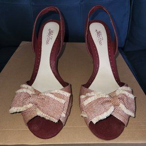 Plum color sling back heels